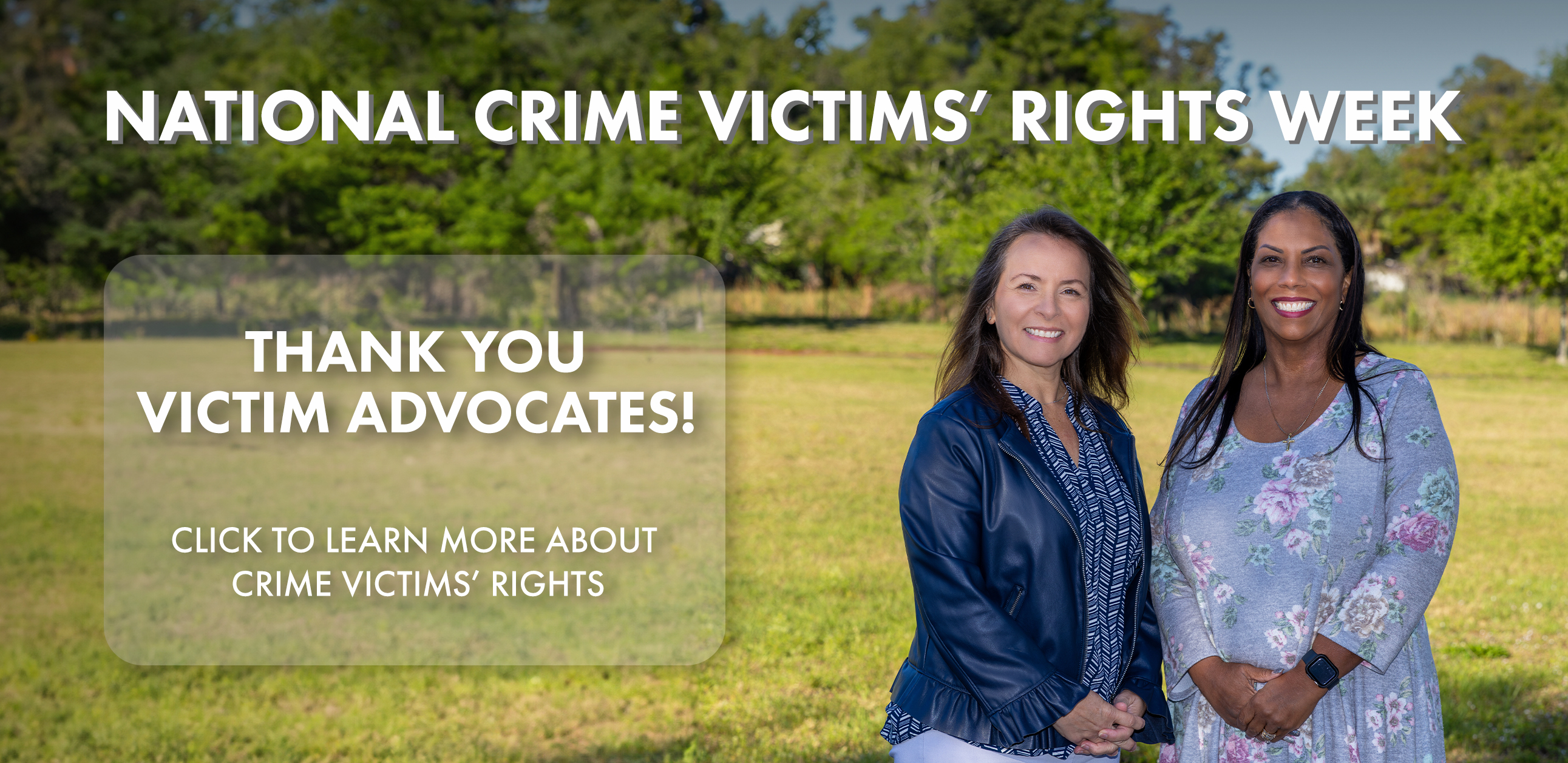 National Crime Victims' Rights Week, Click to learn more about crime victims' rights