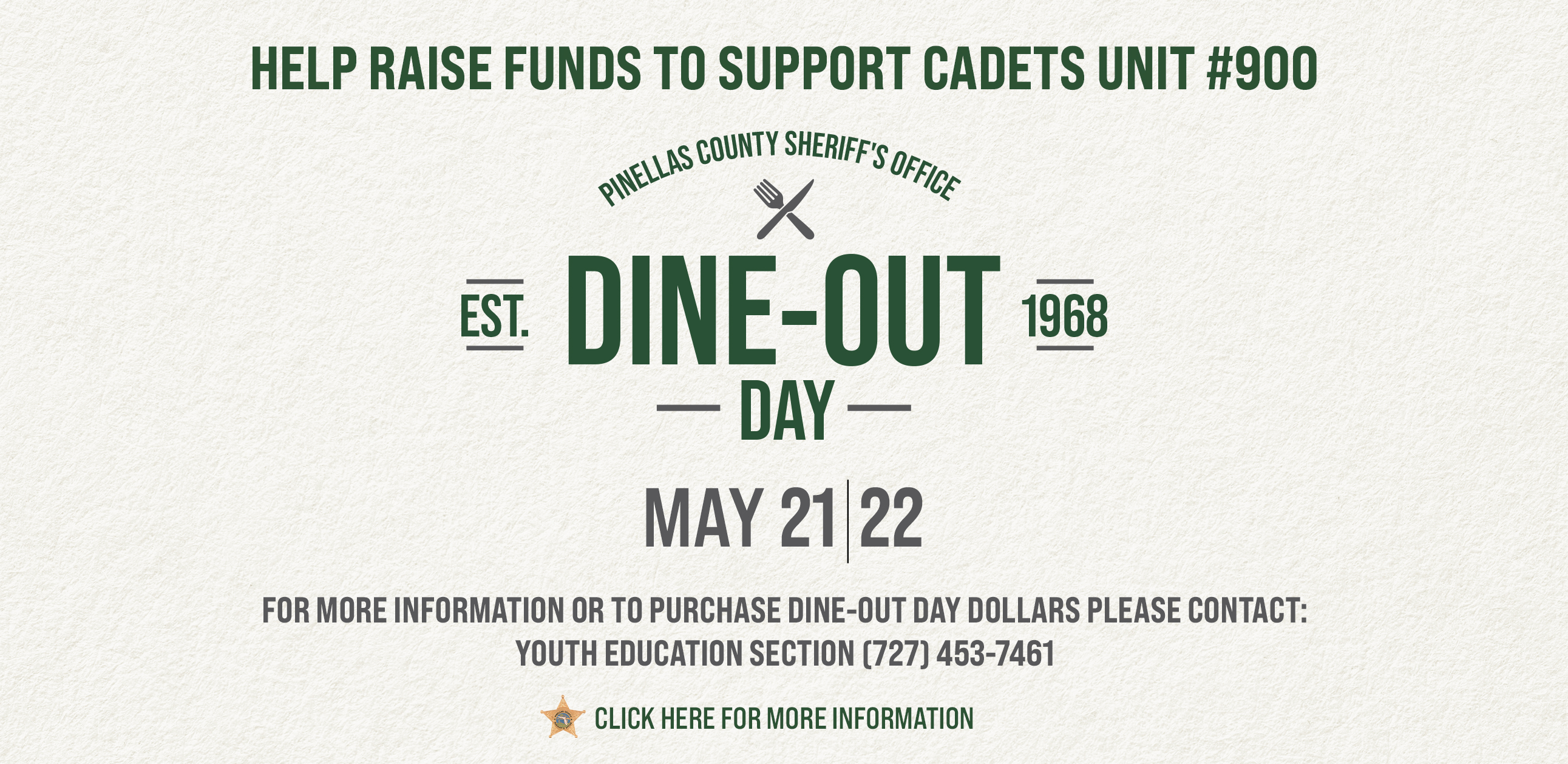 Dine Out Day, May 21 and 22, Click here to learn more